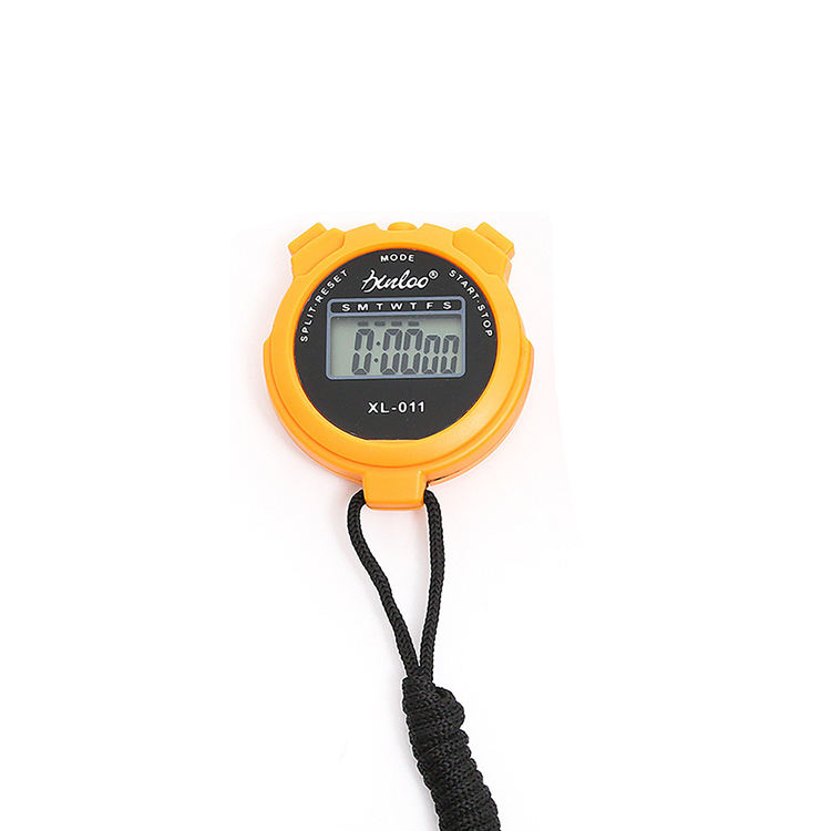 Cronómetro deportivo portátil de mano, pantalla Digital, contador de temporizador de Fitness, 4 colores para cronómetro deportivo, cronógrafo: Naranja