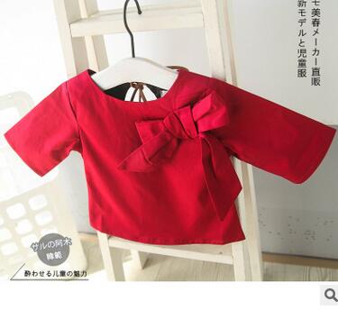 Hitte! speciaal baby shirt babymeisje baby shirt halter stropdas vlinder kinderkleding set gratis verzending