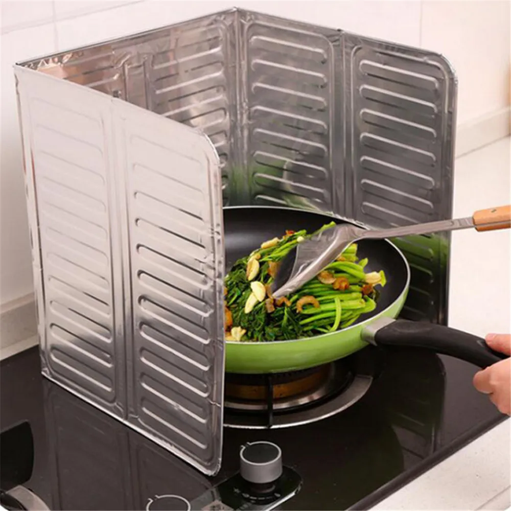 1pc stk . sprutskjerm til kjøkken, stekeolje, sprutbeskyttelse, aluminiumsfolie, skåldingssikker plate, beskyttelsesplate