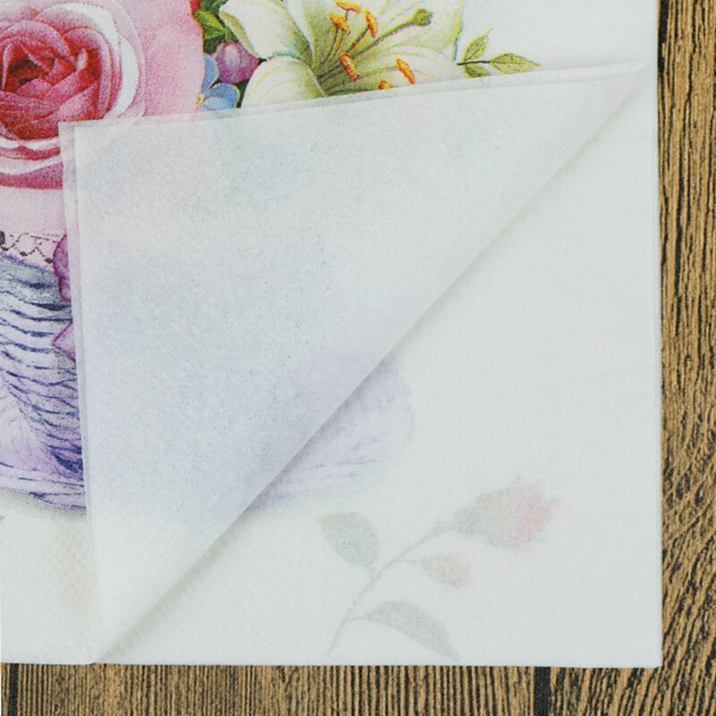 20 Stks/zak Rose Thee Servetten Patroon Decoupage Servet Papieren Tissue Voor Xmas Wedding Decor Party Tafel Levert