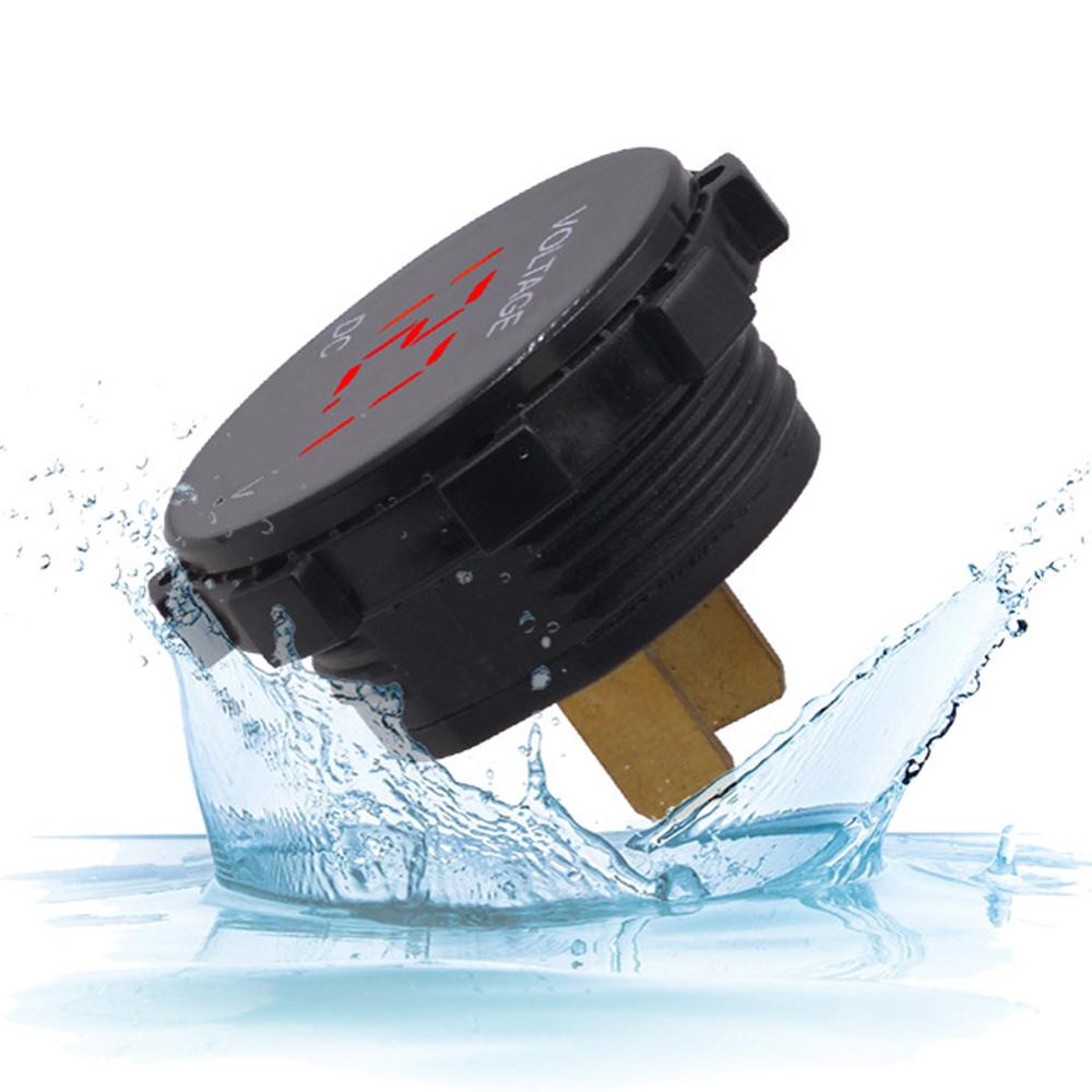 12V 24V Voltage Meter Car Marine Motorcycle LED Digital Voltmeter Battery Gauge