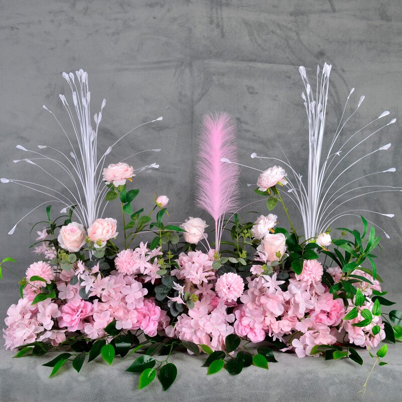 50/100cm bryllup blomst væg baggrund dekoration t station vej bly påfugl kunstige blomster til bue række dør krans indretning