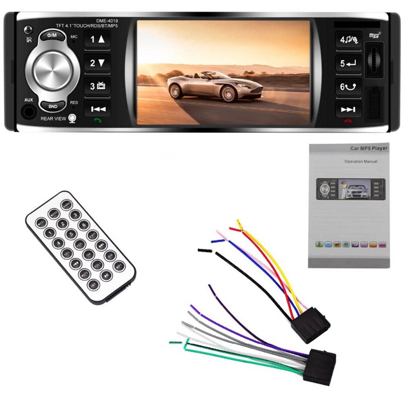 1 din 4.1 tuuman autoradio sn automaattinen o stereo fm bluetooth 2.0 mp5 soitin peruutuskamera dme -4019
