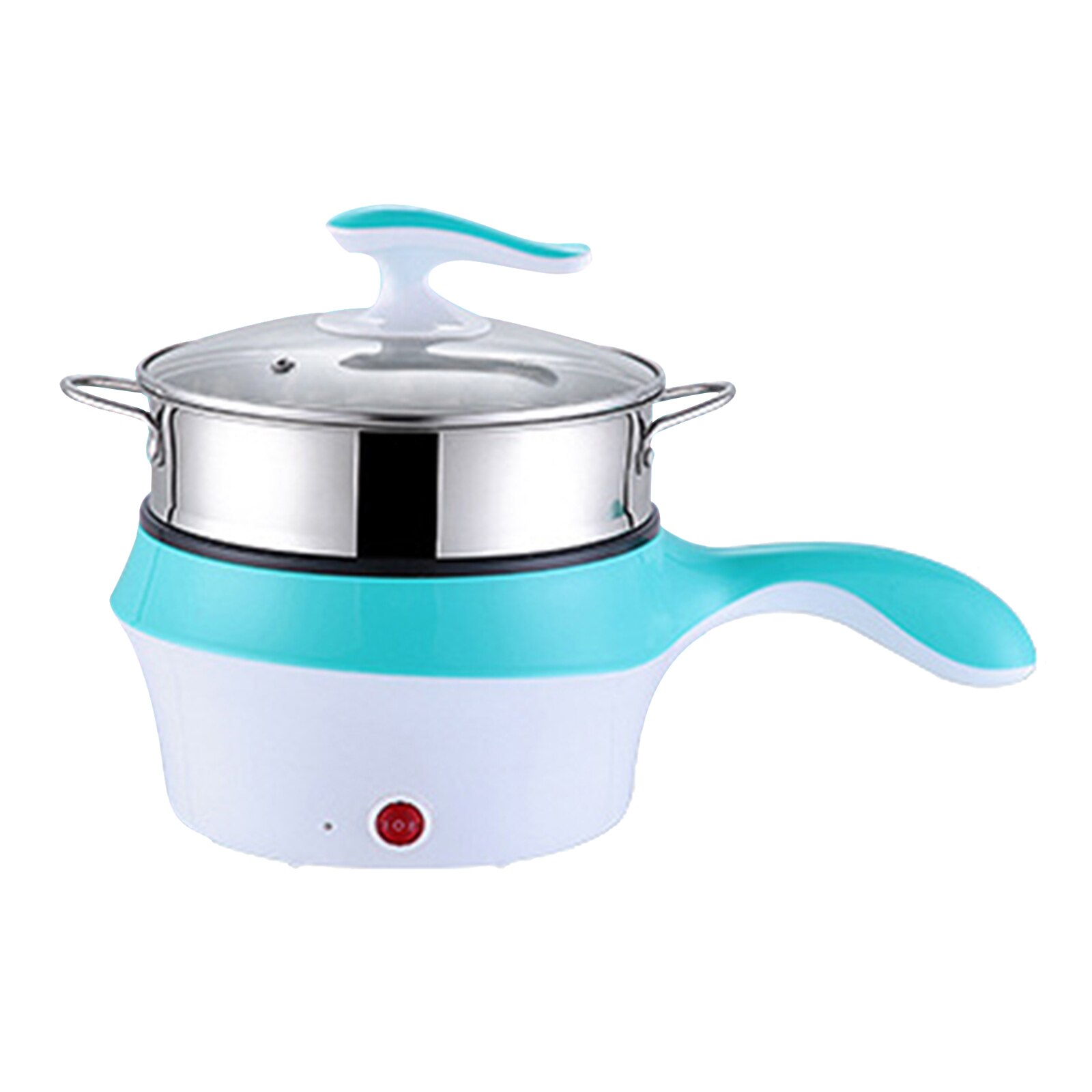 Mini Electric Cooker Grill Electric Pot for Dormitory Student Rice Soup Steamed Household: blue 1.2L