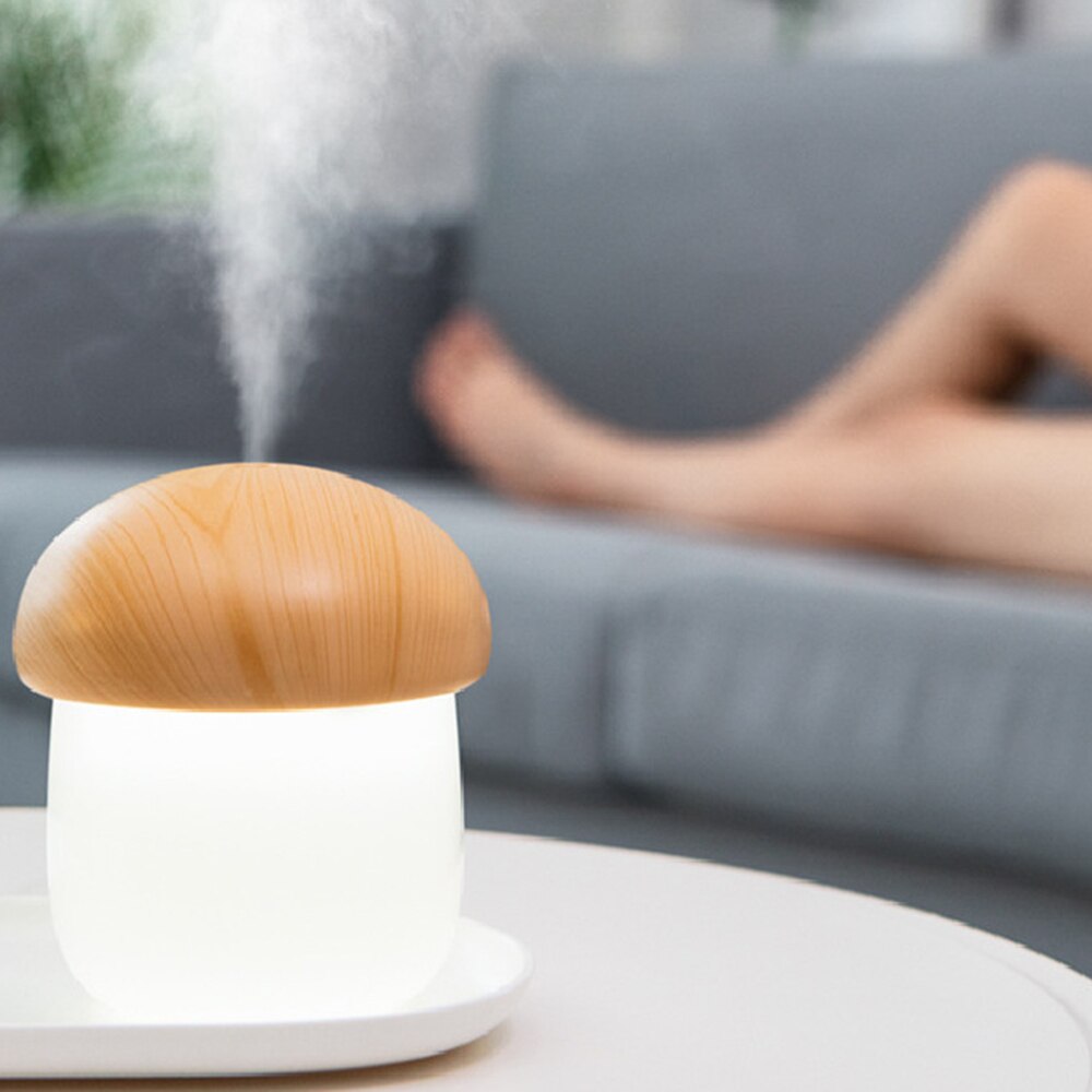Mini Air Humidifier Ultrasonic Cool Mist Air Mushroom Humificador With Night Lights Desk Personal Portable USB Home Accessoires
