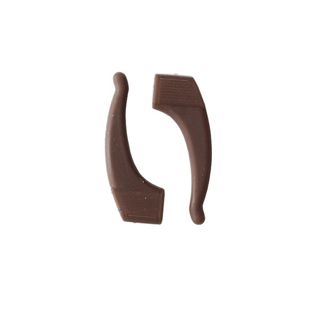 1 Pairs Anti Slip Oor Haken Grips Bril Siliconen Tempel Tip Duurzaam Comfortabele Brillen Accessoires Makkelijk Te Gebruiken: Bruin