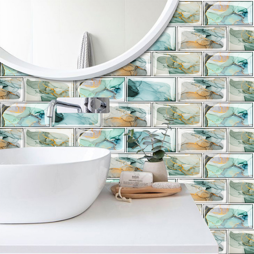 Pvc Zelfklevende Muursticker Tegel Sticker Keuken Badkamer Woonkamer Diy Decoratieve Behang Waterdicht En Oilproof