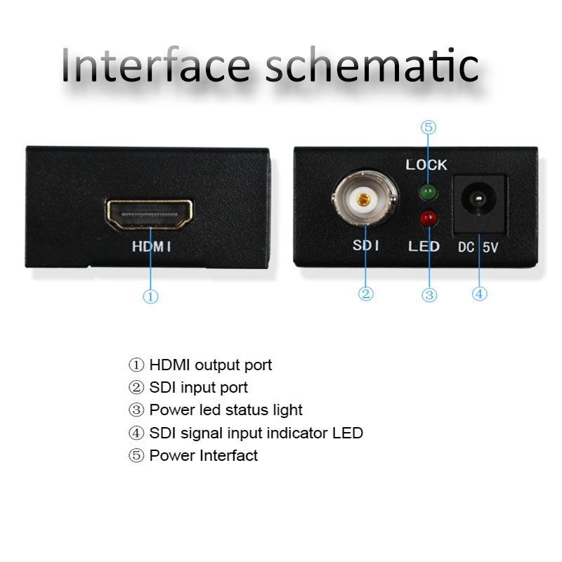 3G SDI to HDMI HD Video Converter 480i/576i 720P/1080P SDI to HDMI Converter 3G-SDI Adaptor