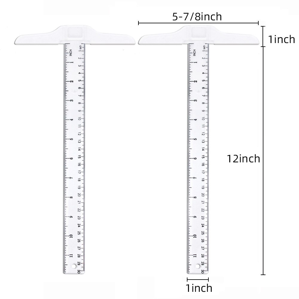 30 centimetri t-righello disegno disegno righello 90 gradi disegno t-righello cm in costruzione ad angolo retto in parallelo linea di luce e portatile a due set di: Transparent