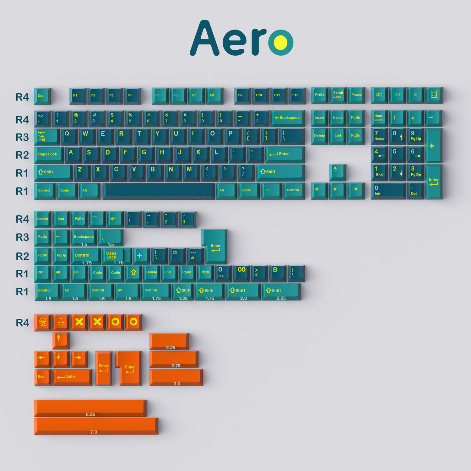 Teclado mecánico para Gaming GMK Merlin/Olivia/Aero, 173 teclas, perfil Cherry, doble disparo, para GMMK pro NJ68: Aero