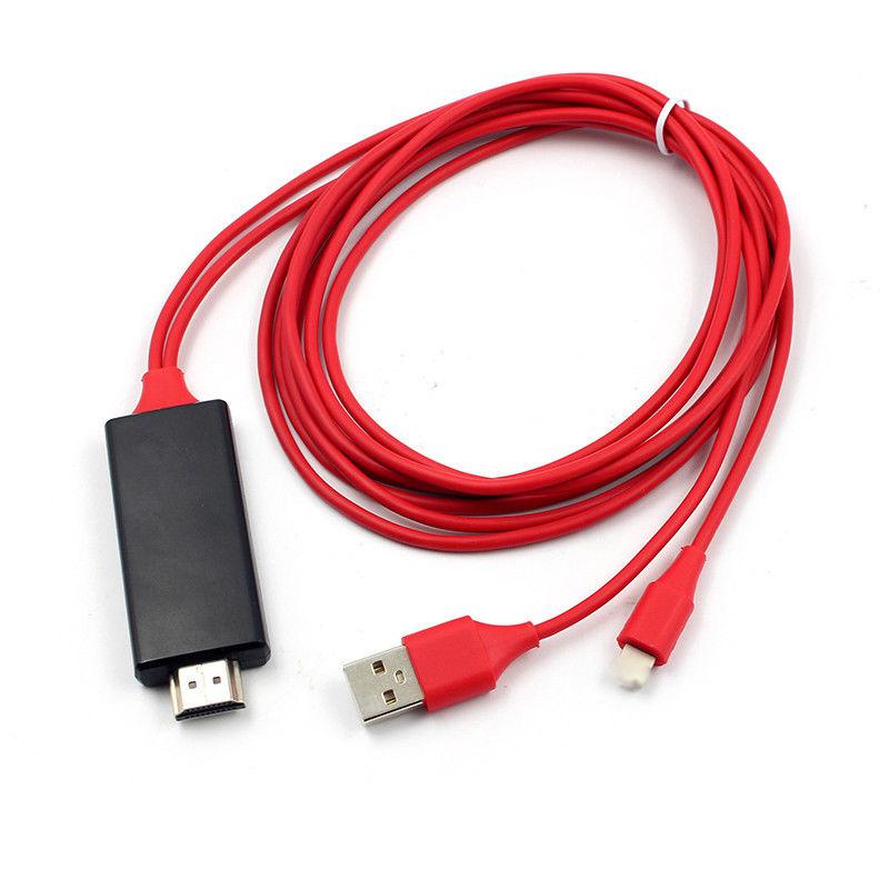 1080p 6ft 8 -benet apple interface til hdmi tv av adapter kabel til iphone 6 6s 7 8 plus x  r30
