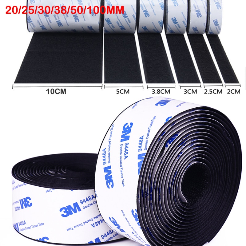 3M/Pair Self Adhesive Hook and Loop Fastener Tape 3M Hook Adhesive Tape Double Sided Sticker Carpet Gripper Pad Wall Mounting