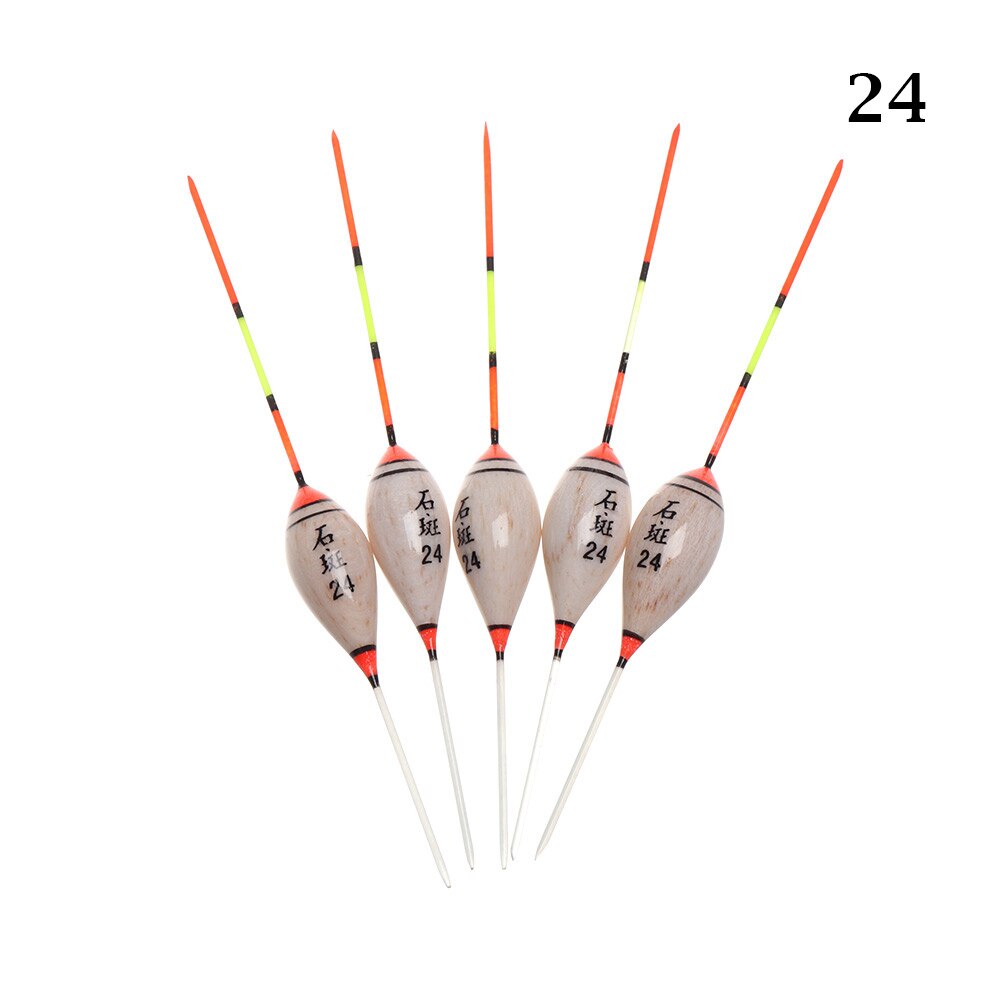 5pcs Fishing Floats Weight Tail Bobber Paulownia Wood Float Slip Fishing Bobber Fishing Lure Fish Tools Fishing Accessories: 24