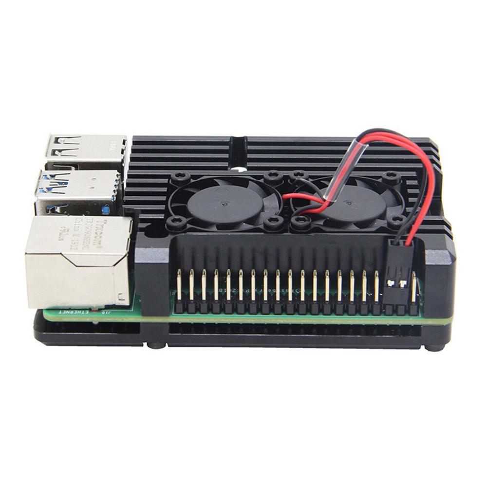 Aluminum Alloy Enclosure Case Metal Shell Black Box Radiating Plate Heatsink Cooler for Raspberry Pi 4 Model B