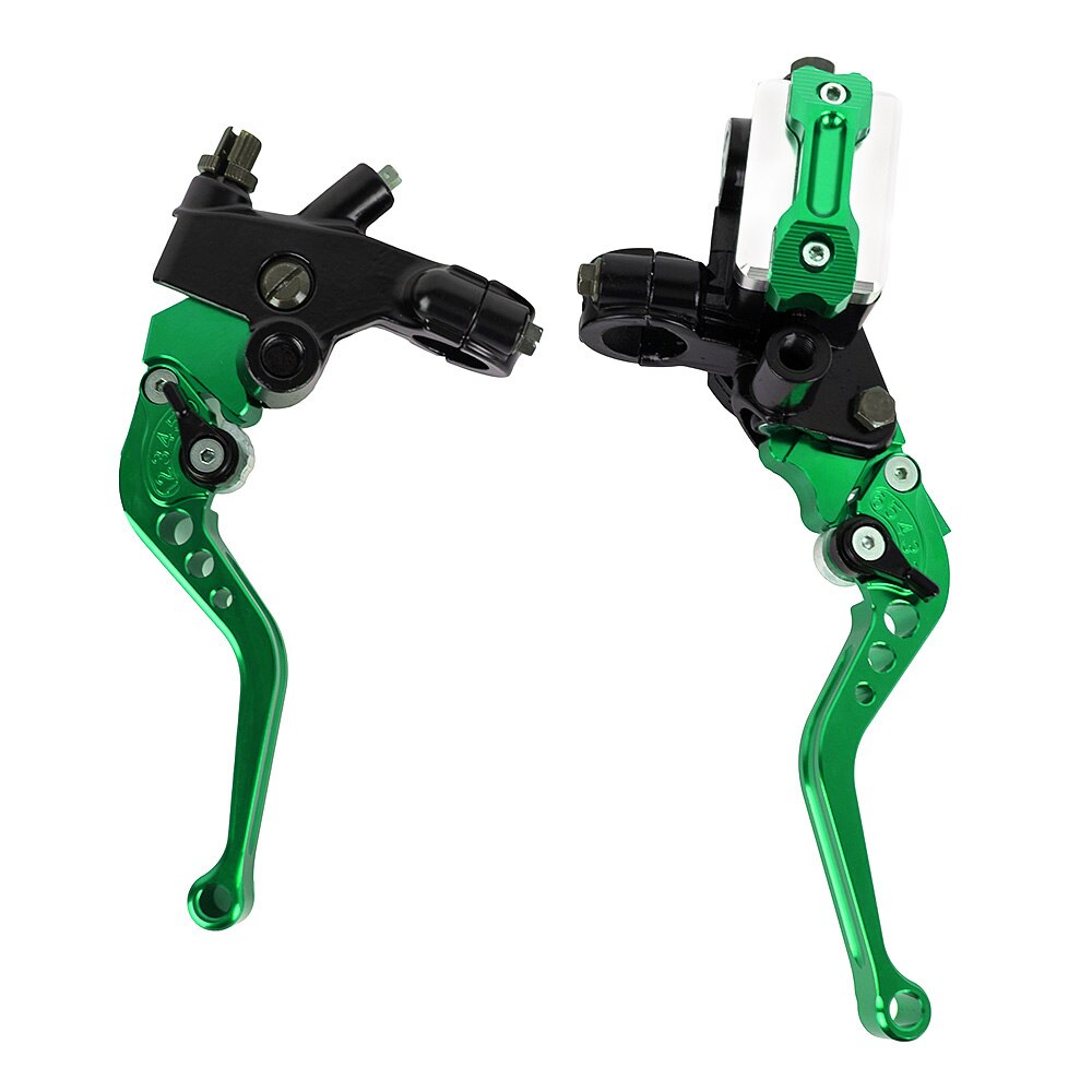 7/8 &quot; 22mm sportssykler justerbar bremseclutchspak med hydraulisk hovedsylinderreservoar til motorsykkeltuning: Grønn