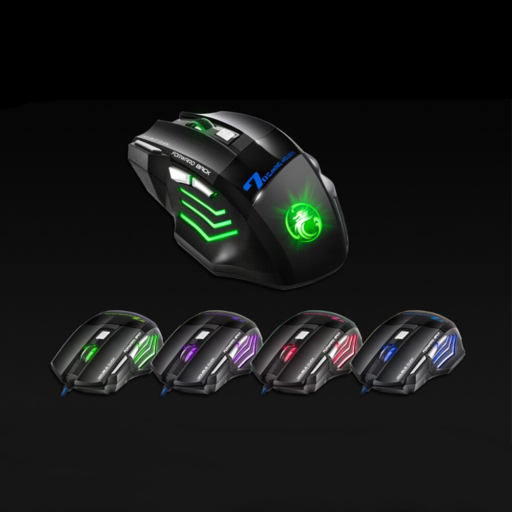 Ergonomic Wired Gaming Mouse 7 Button Colorful Luminous Mouse USB Gaming Mouse X7 for PC Laptop