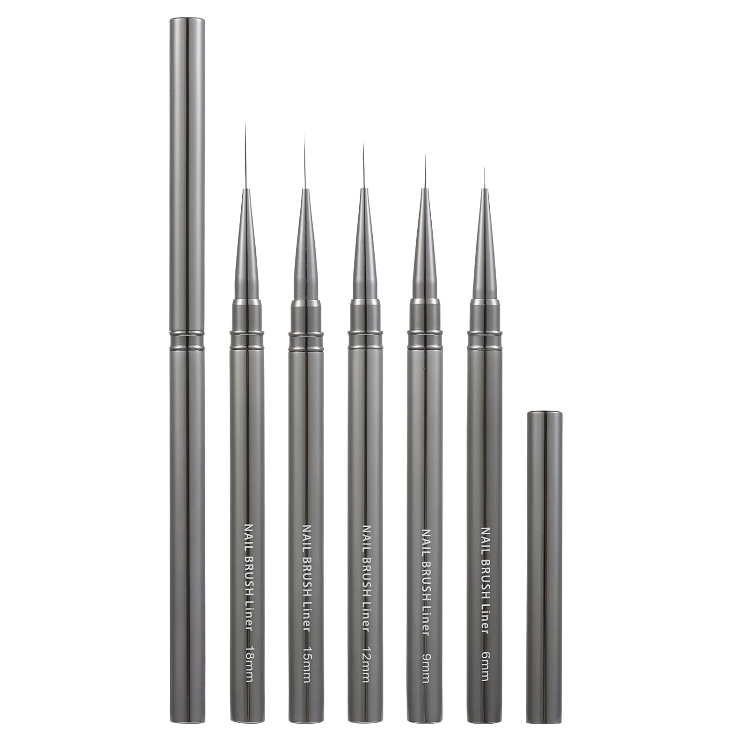 High Precision Nail Art Clean-Up Brush Set - Accurate Mistake Removal and Fingernail Cleaning - Angled and: Chocolate