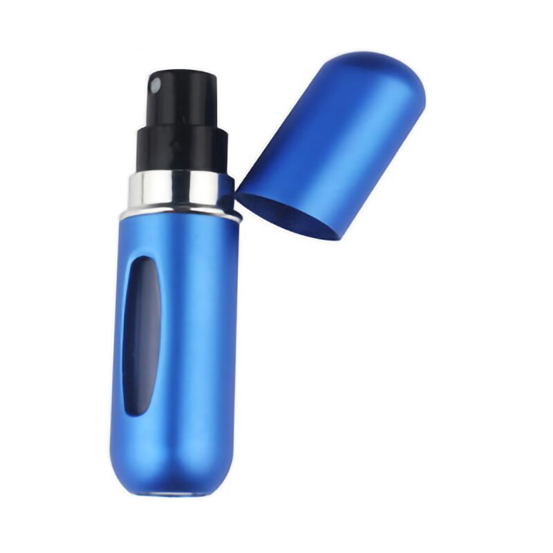 5ml Travel Accessories organizer Mini Refillable Perfume Bottle Canned Air Spray Bottom Pump Perfume Atomization for Travel need: blue