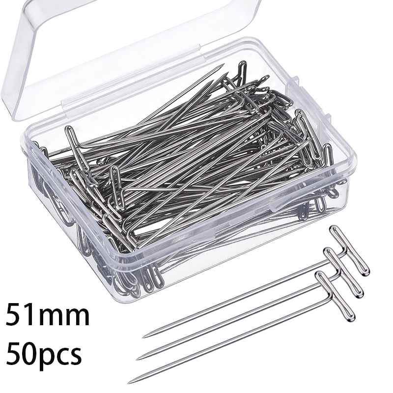 20/100 stück edelstahl-t-nadeln, reißzwecken, stecknadeln in t-bilden mit aufbewahrungsbox zum basteln, spannen, betroffen und modellieren: Orange