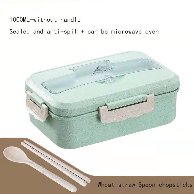 Fiambra – boîte à déjeuner pour enfants, conteneur de stockage de nourriture, boîte à bento isolée, boîte à collation japonaise, boîtes à petit déjeuner: green-1000ML