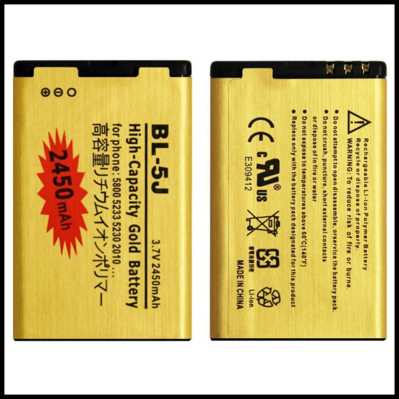 Hoge Capaciteit Gold Vervangende BL-5J Batterij Voor Nokia Lumia 520 530 525 5230 5232 5233 5228 X6 C3 Batterij BL5J bl 5J
