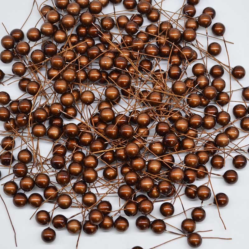100 st/lot 12mm pärla plast ståndare konstgjord blomma små bär körsbär för bröllop jul tårta låda kransar dekoration: F09