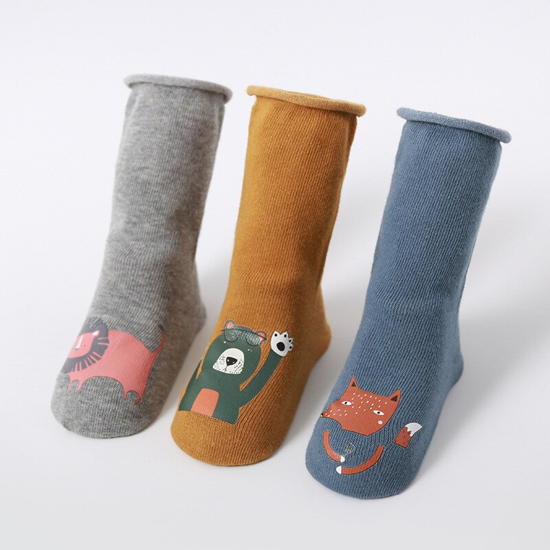 Babystrumpor flickor söt tecknad bomull calcetines djurtryck barn pojke meia småbarnsstrumpor småbarn flicka skor strumpor hockn: 75007-1 lejon / Ss (0-1yr)