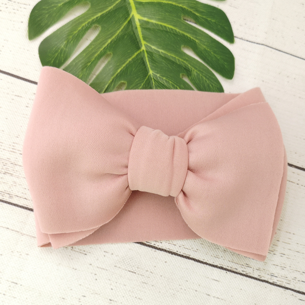 Baby Meisje Hoofdbanden Haarband Baby Hoofdband Bladerdeeg Bandeau Bebe Fille Bullet Stof Boog Knoop Headwraps Tulband Baby Haar Accessoires: Mauve