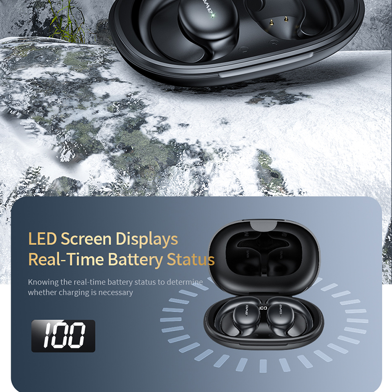 Awei T80 Bluetooth 5.3 słuchawki otwarte przewodnictwo powietrzne zaczep na ucho bezprzewodowe słuchawki sportowe z mikrofonem długi czas czuwania zestaw słuchawkowy 450mah