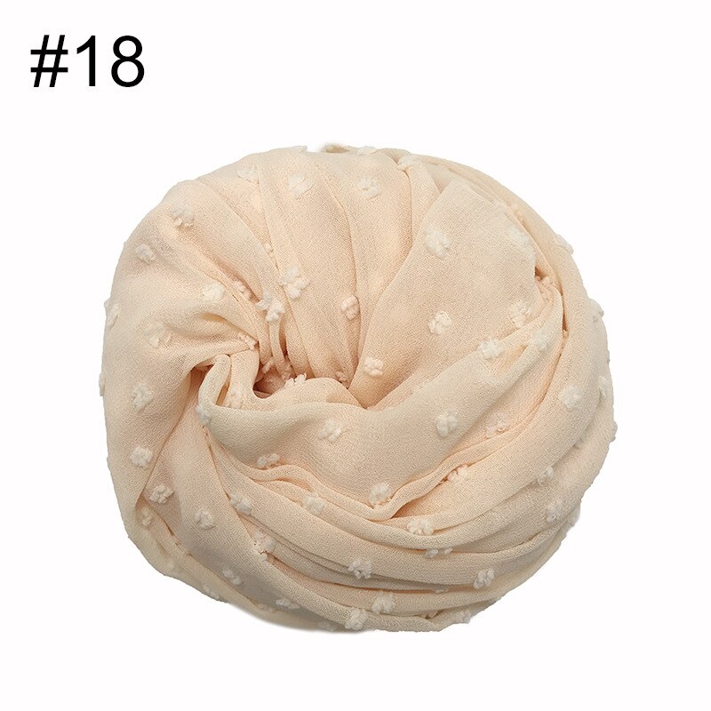 Fuzzy ball scarf Plain solid scarves Lady's wrap Chiffon muslim hijab Women shawls: 18