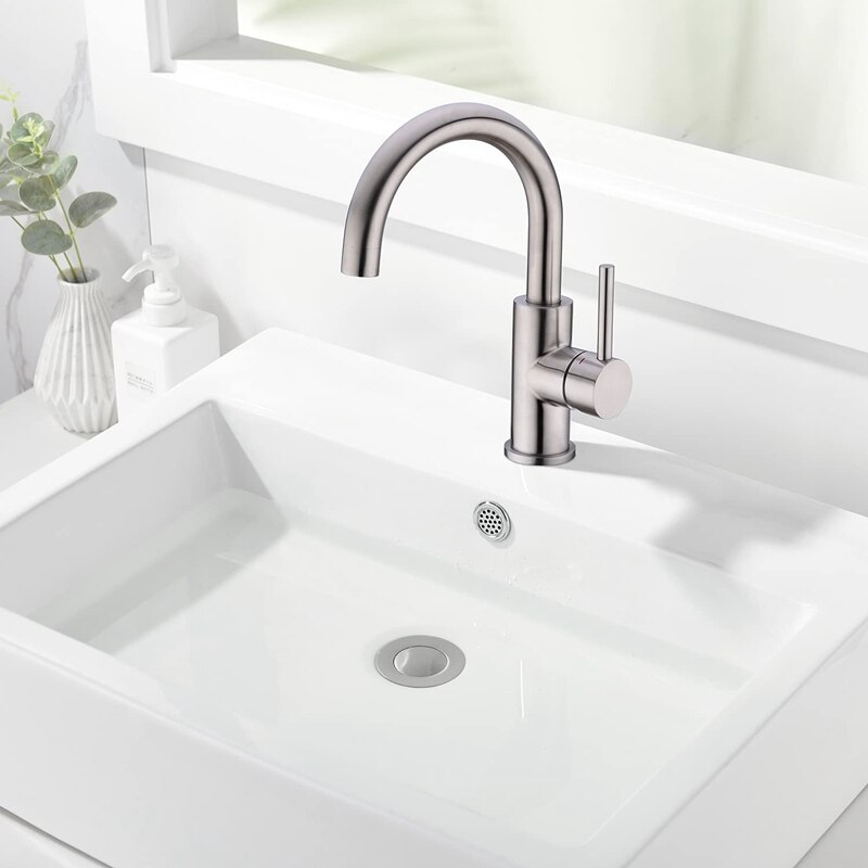 Basin Sink Waste PopUp, Click Clack Sprung Plug with Overflow for Bathroom Sink, Sprung Basin Waste Slotted