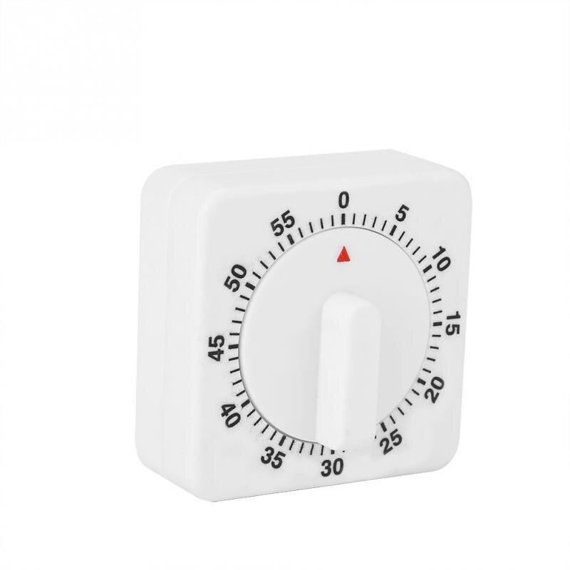 60 minuten Keuken Klok Timer Count Down Alarm Herinnering Wit Vierkante Mechanische Timer voor Digitale Kookwekker