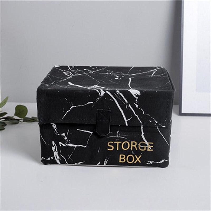 Caja de almacenamiento con de mármol de 30x35x20 cm, caja organizadora para zapatos , funda negra de tela para ropa, cajas y contenedores de almacenamiento plegables