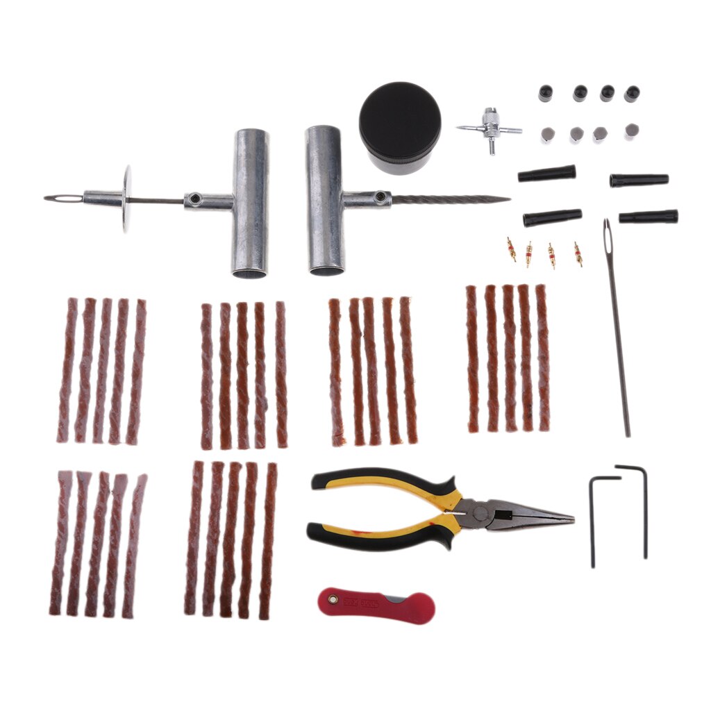 Heavy Duty Tire Repair Kit 56Pc for Car Bike Motorcycle Trailer RV ATV Jeep