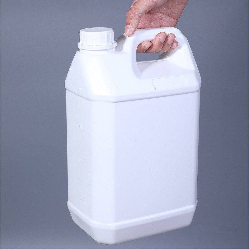 Contenedor de plástico HDPE cuadrado de 3 litros, contenedor portátil a prueba de fugas, cubo para productos químicos, botella para detergente para ropa, 1 ud.