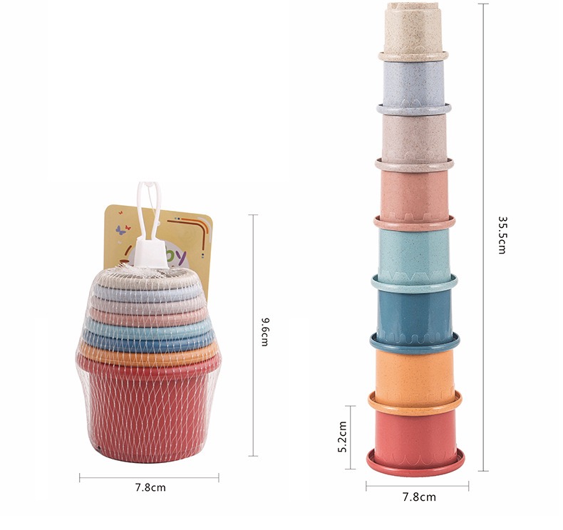 Jouets empilables de tasse Montessori pour bébé de 0 à 12 mois, jouets éducatifs pour baignoire de plage, piscine, de noël: kaki foncé