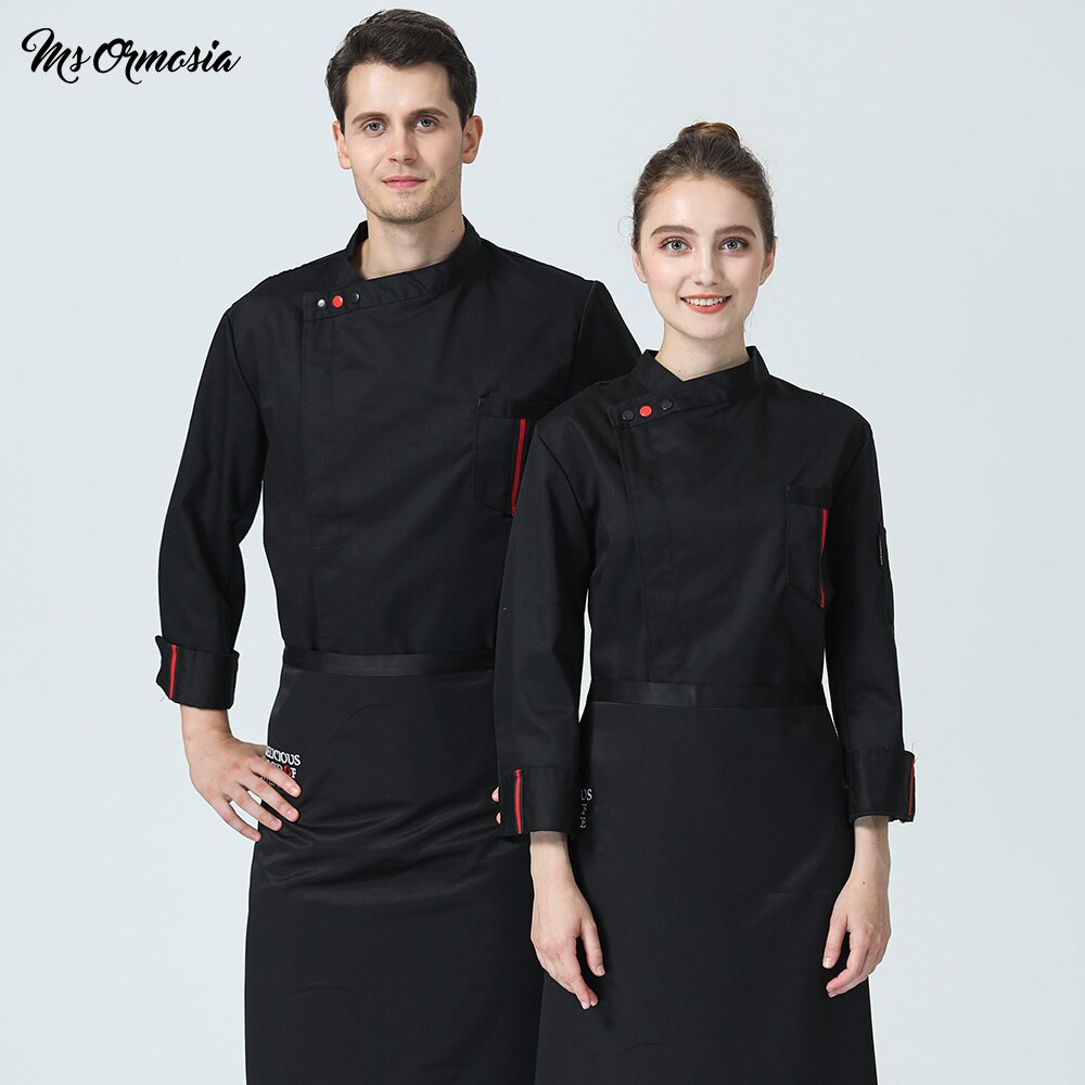 Unisex restaurante uniforme de cocina para Chef camisa transpirable manga larga chaqueta de Chef trabaja ropa para hombres al por mayor de servicio de alimentos de