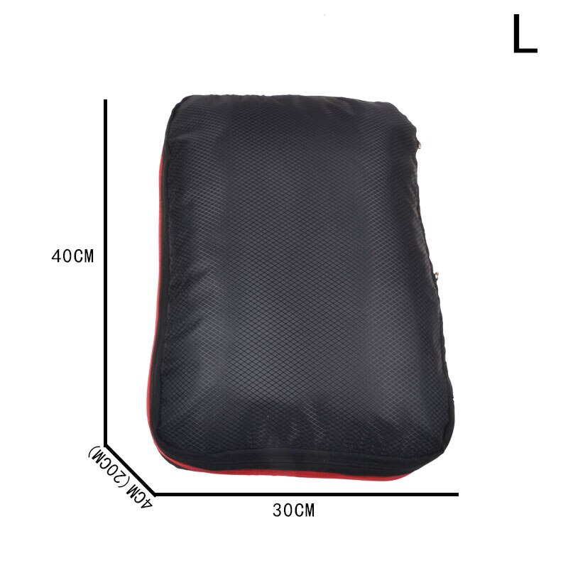 Men Women Black Nylon Travel Bag Waterproof Large Capacity Foldable Travel Bag Organizer Compression Packing Cubes Waterproof: Black L