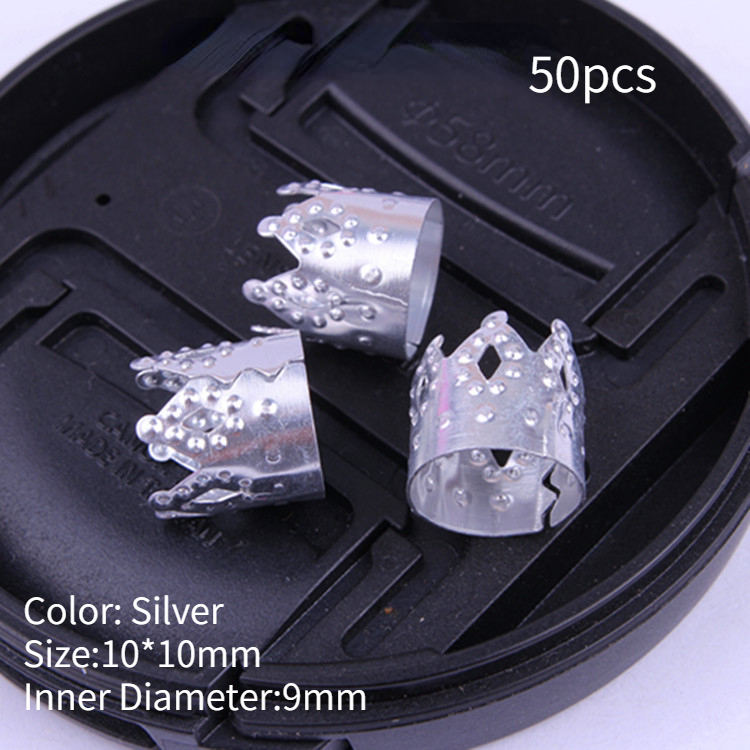 50-100 unids/bolsa, anillos ajustables para trenzas de pelo de colores mezclados, tubos de cuentas para rastas, anillos para el cabello, Clips para puños, horquilla, decoraciones, joyería: Marfíl