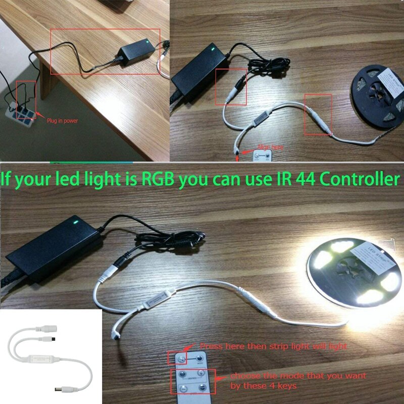 Mini fjernbetjening lysdæmper til enkelt farve led strip/led bånd/led tape  dc 12v 6a 72w ir 6 nøgle trådløs fjernbetjening