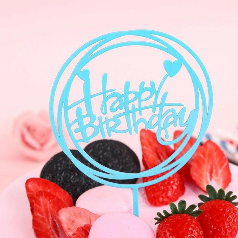 1pc glitter feliz aniversário bolo topper acrílico carta preto cor de ouro bolo topo bandeira decoração crianças aniversário festa de casamento suprimentos
