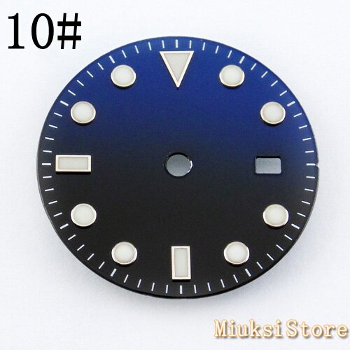 28.5mm sterile dial luminous watch dial fit ETA 2836 2824 Mingzhu DG2813/3804 Miyota 8205/8215/821A movement: 10