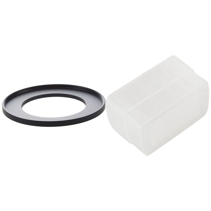 1 Pcs 49mm To 72mm Camera Filter Lens 49mm-72mm Step Up Ring Adapter &amp; 1 Pcs Flash Diffuser Dome: Default Title