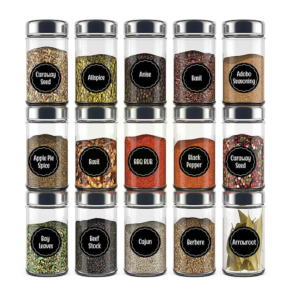 144 Printed Spice Jar Labels And Food Pantry Stickers Tools Management Manual Kitchen Diy 3.8cm Home Label H9w2