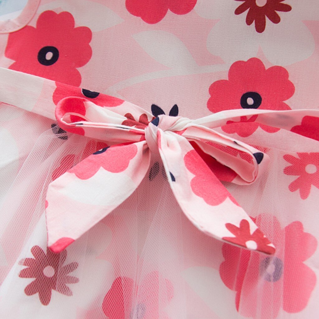 1-6 años, vestidos de Chifón con flores para niñas, ropa sin mangas con estampado de flores, vestido de princesa de verano para niños, vestido de , atuendo # P30