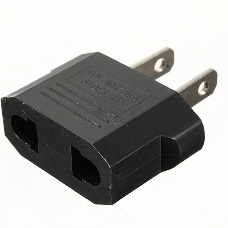 5 st reseladdare adapter kontakt europeisk euro till oss usa svart nätkontakt adapter konverterare uttag adapter