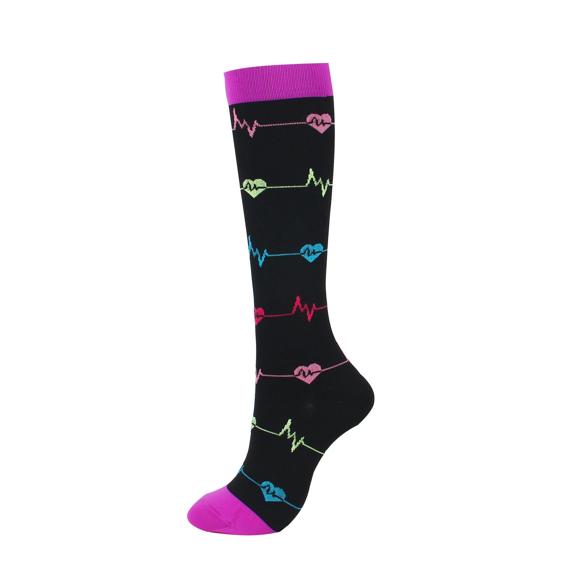 Spataderen Kous Golf Outdoor Racing Lange Druk Unisex Kousen Compressie Ondergoed Druk Kousen Hoge: EYS001-6 / S-M
