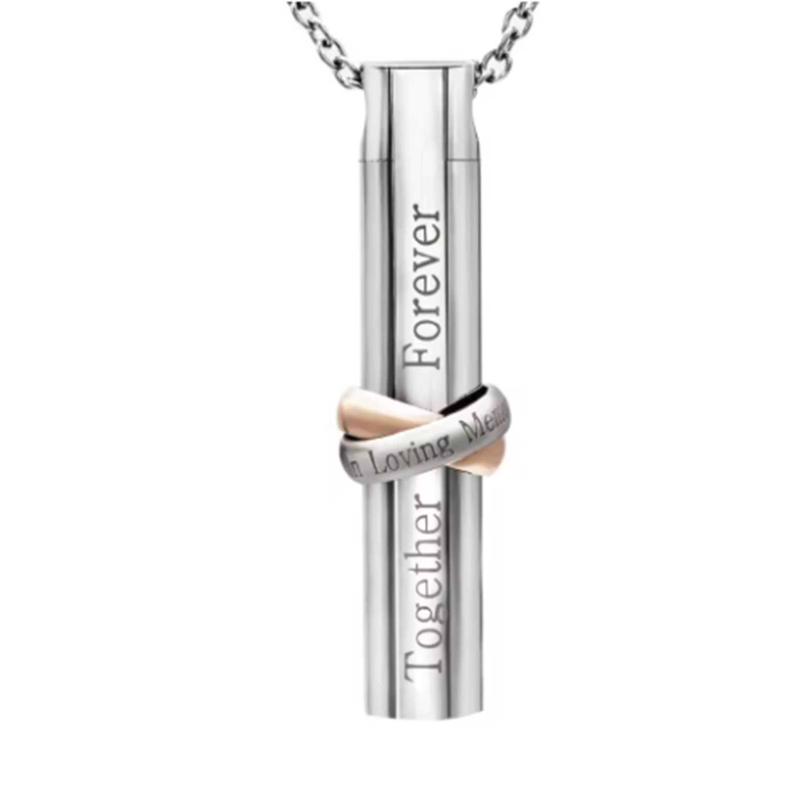 Urn Kettingen voor As Rvs Cilinder Urn Hanger Crematie Gedenkteken Aandenken Sieraden voor Menselijke As: Silver Plated