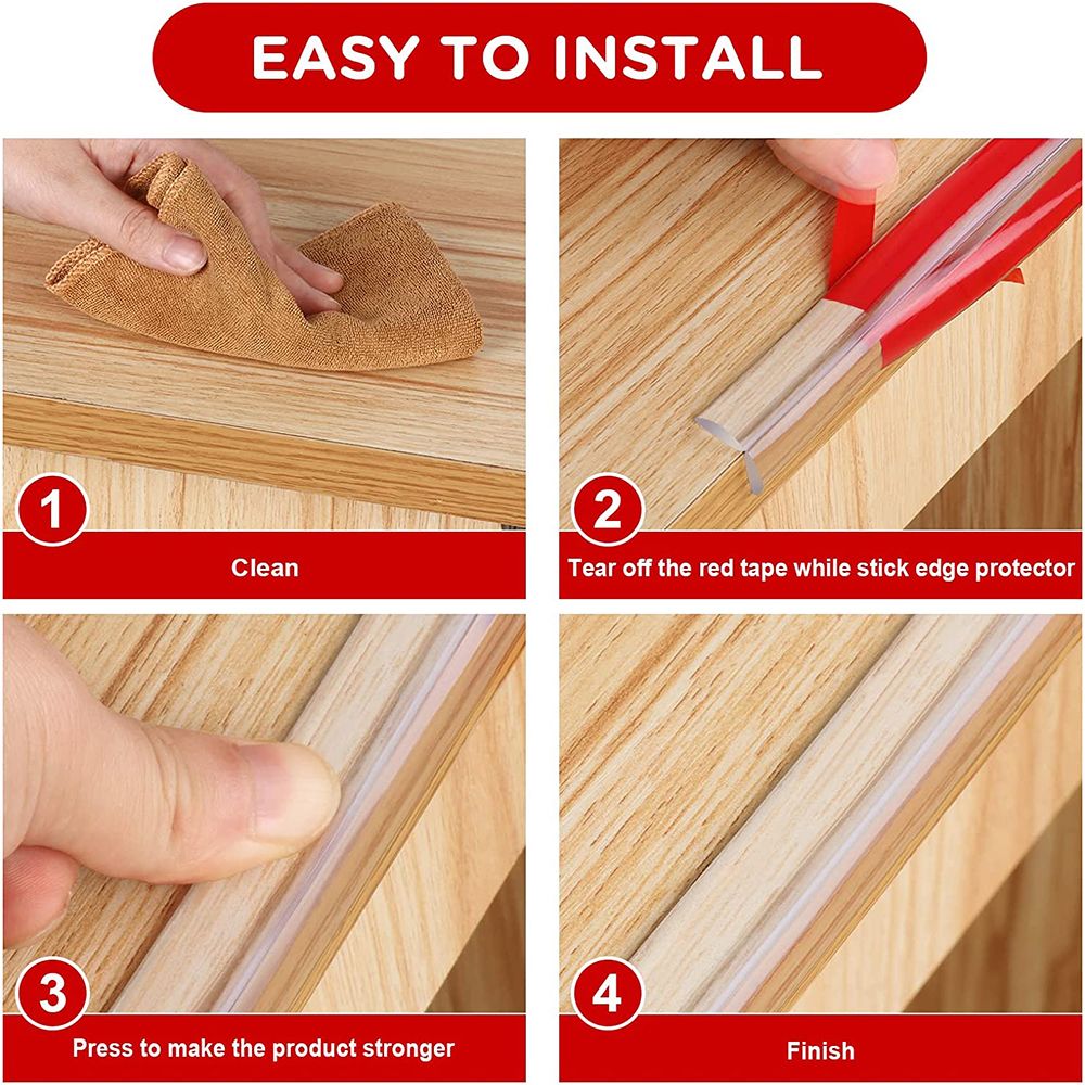 Self Adhesive Table Edge Guard Furniture Corner Protector Strip Transparent Kids Collision Proof Soft Bumper Baby Safety
