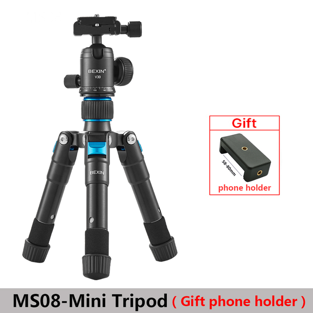 Bexin  ms08 kamera bordstativ bärbart resestativ videostativ fotografering monopod stativ bas för slr-kamera huvudförlängningsstång: Grön